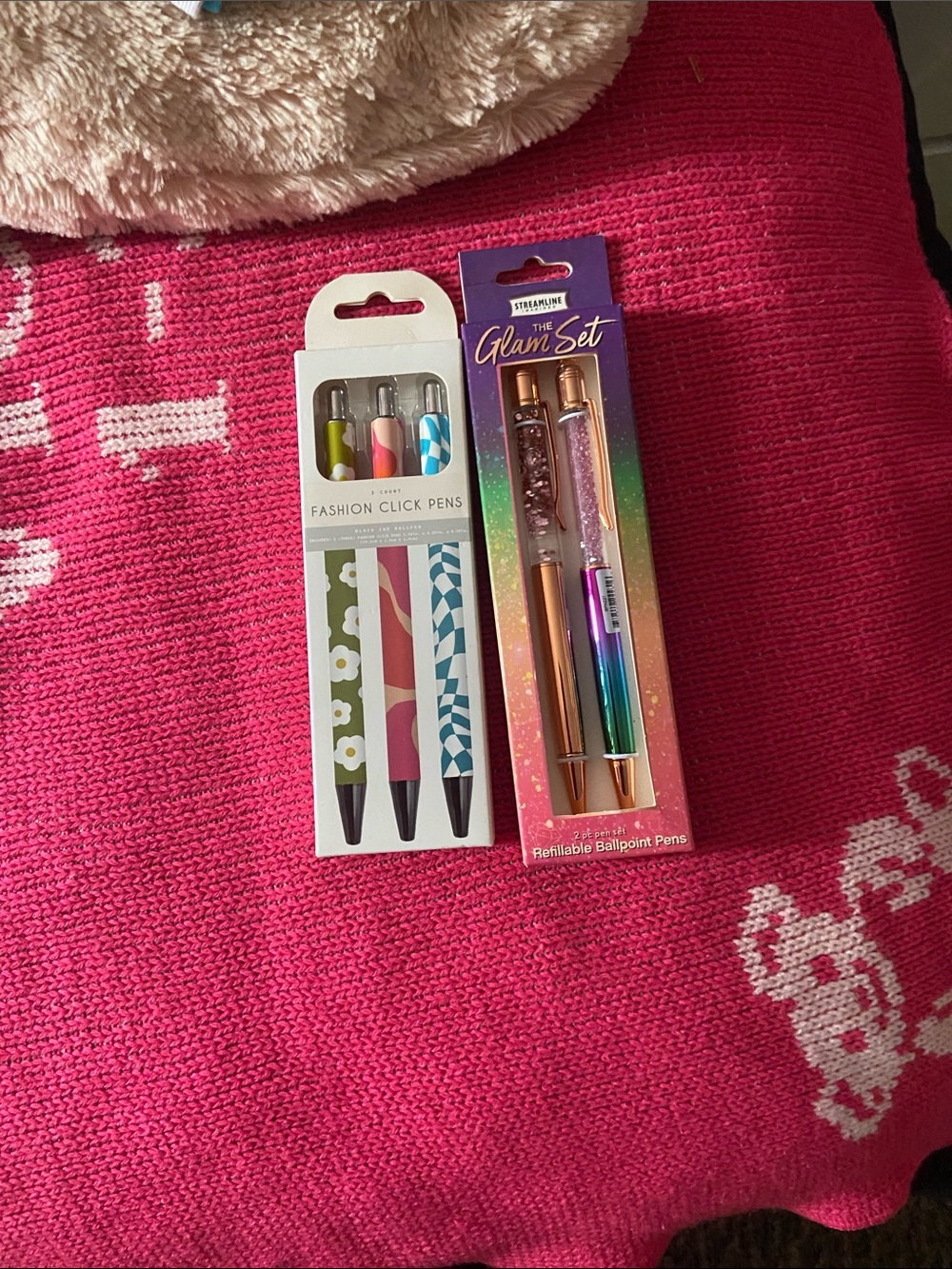 Glam Set Refillable Ballpoint Pens - Pink & Multicolor